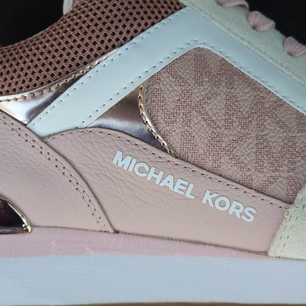 đ¤ŠNEW 10 Women's Shoes Michael Kors Wilma Trainer Sneakers Soft Pink Suede FT22F - Picture 10 of 12